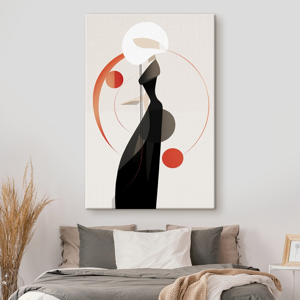 Figura com círculos laranja — interior 2