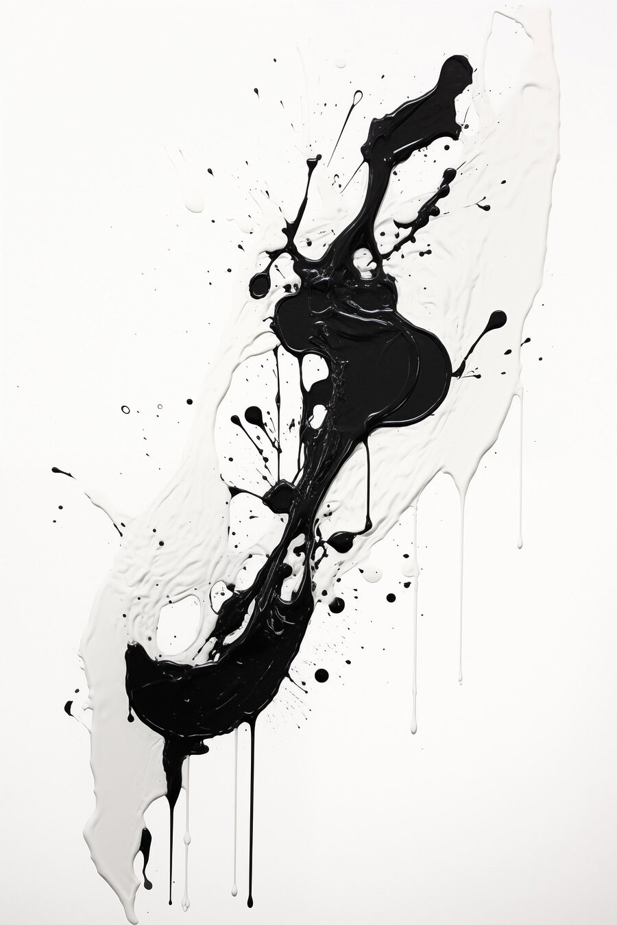 Pincelada negra com salpicos — design completo