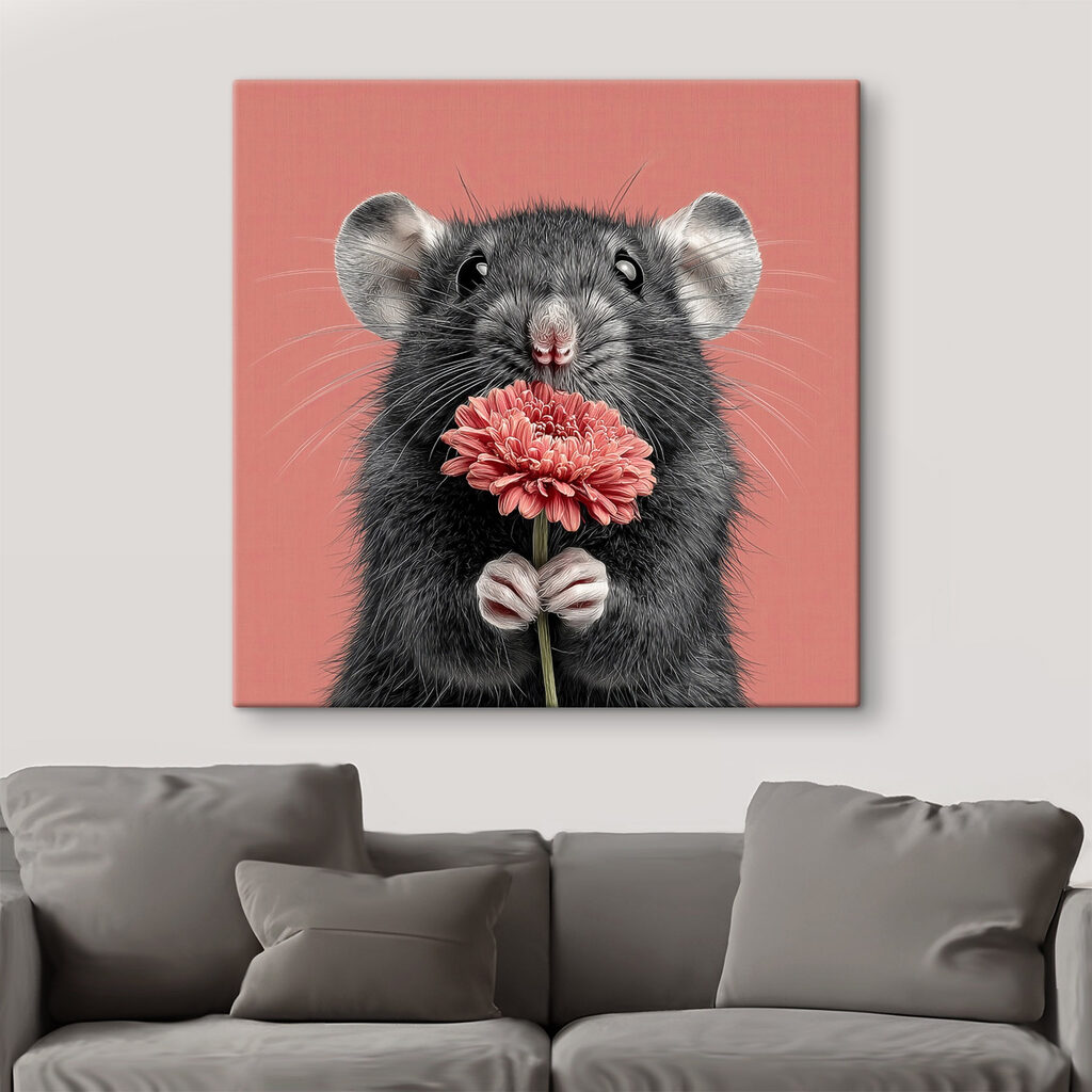 Ratinho com flor cor-de-rosa — interior 3