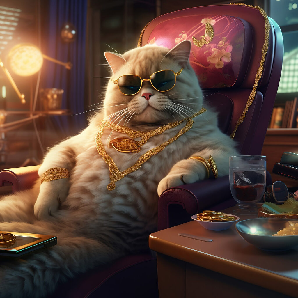Gato na poltrona — design completo