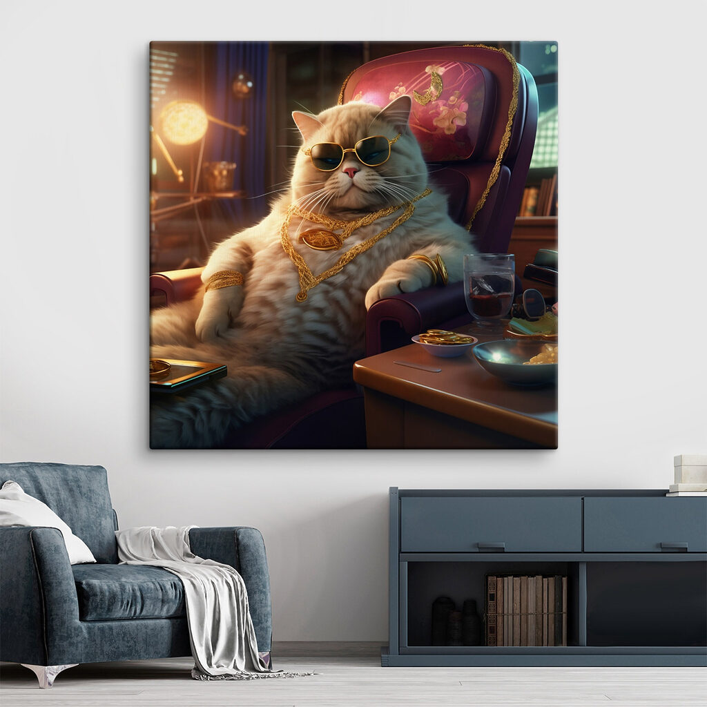 Gato na poltrona num interior