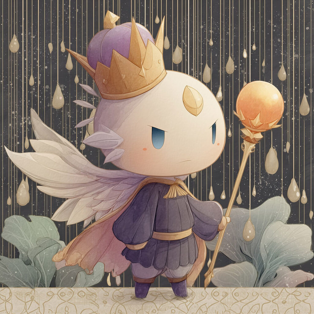 Príncipe com cetro luminoso — design completo