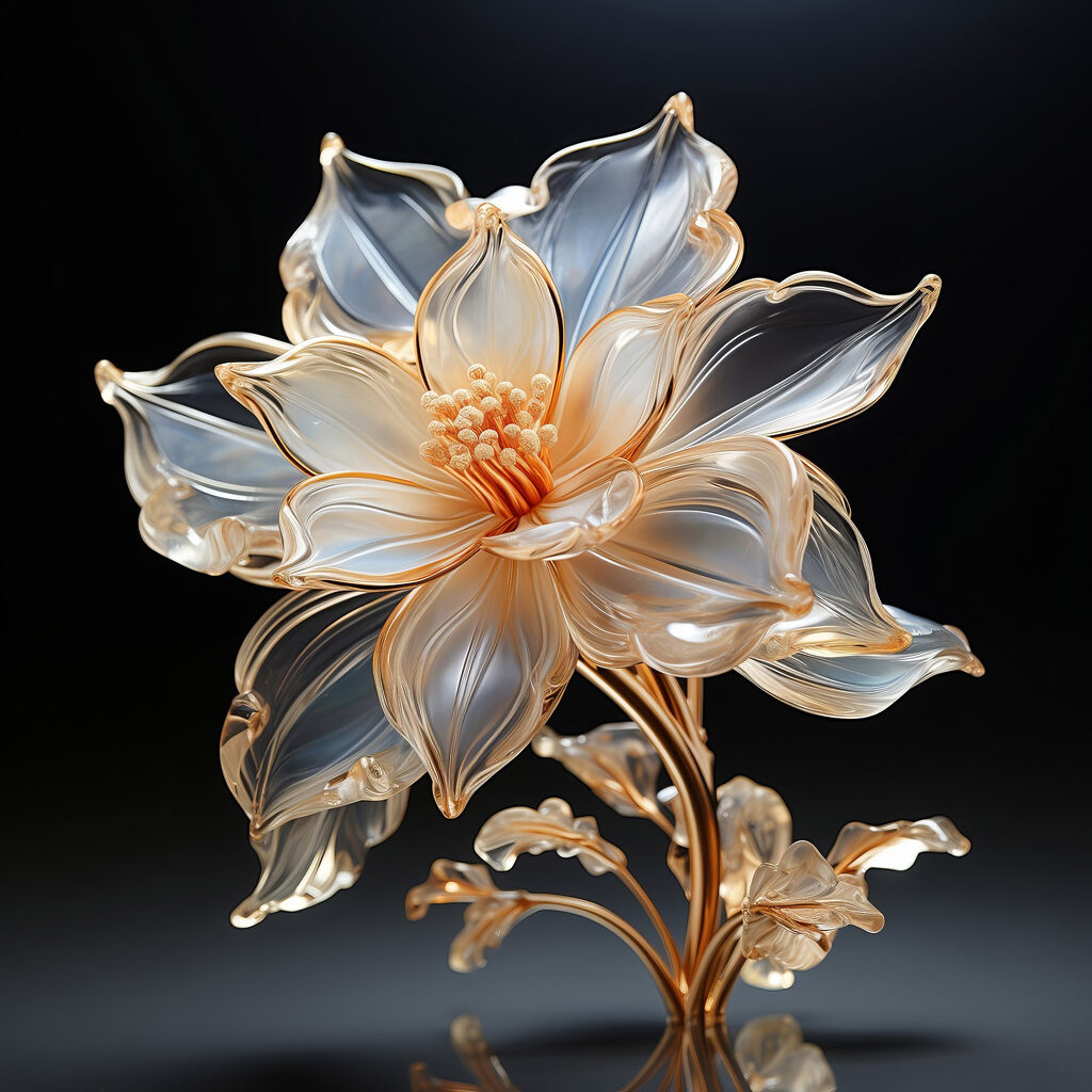 Flor azul dourada — design completo