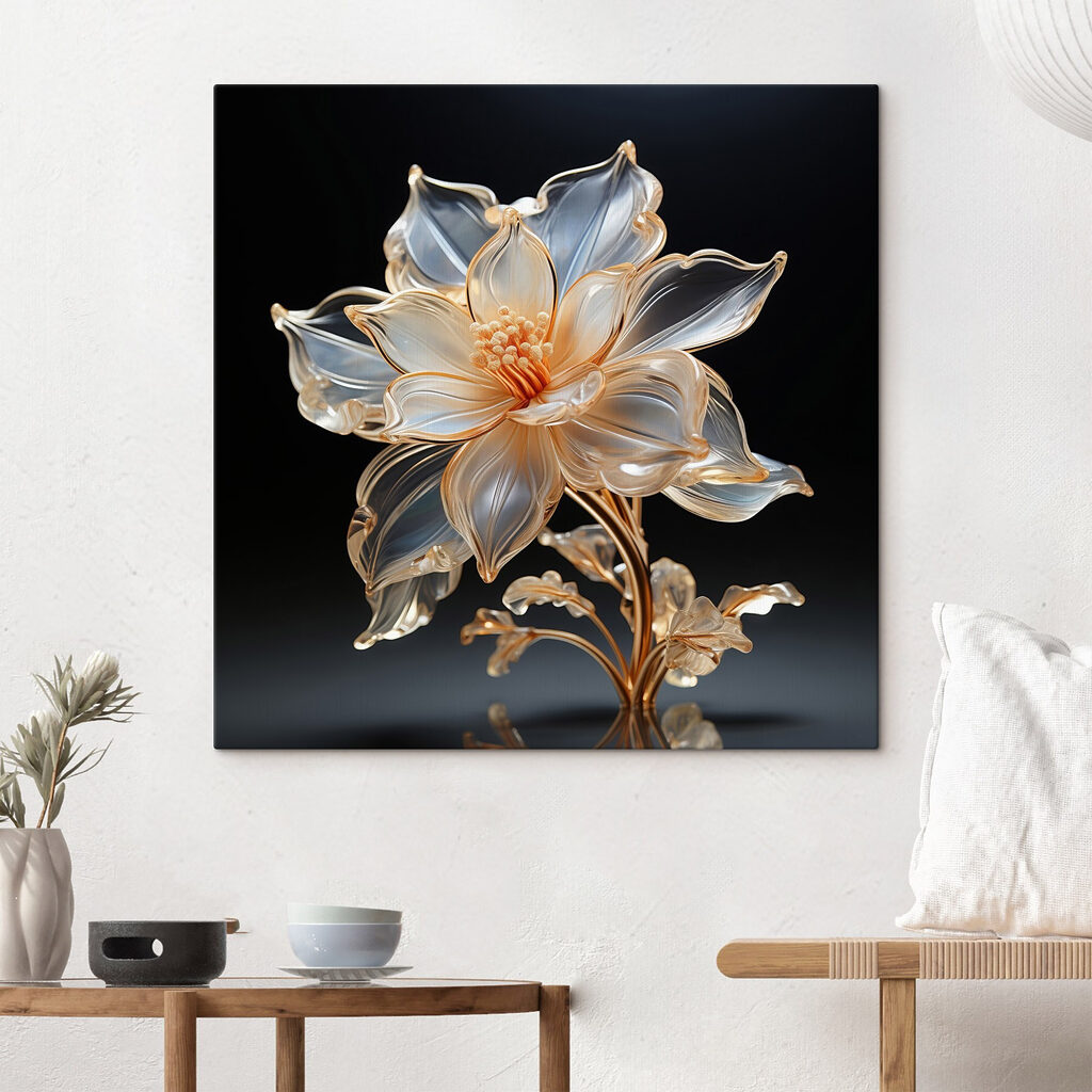 Flor azul dourada — interior 1