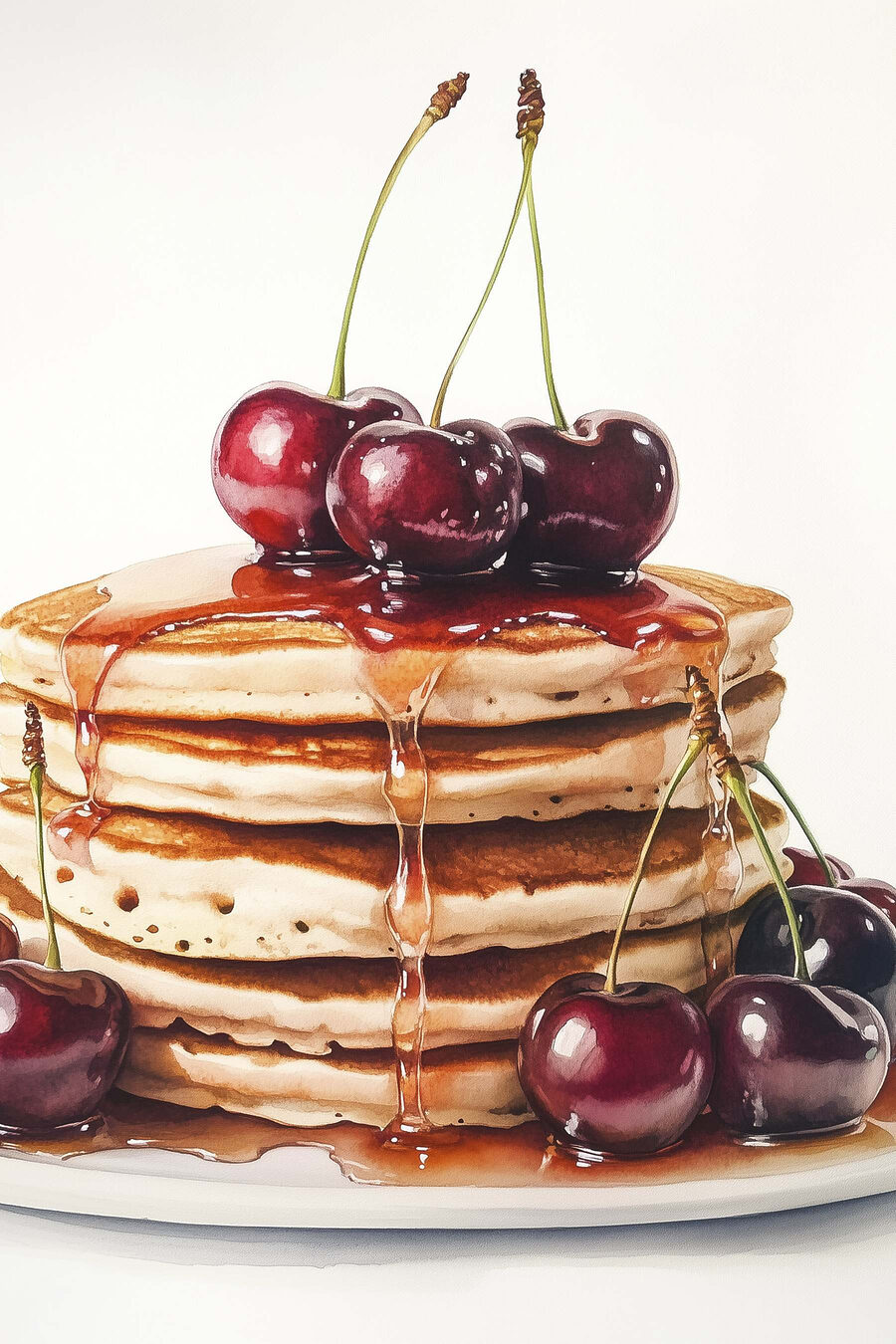 Panquecas com cerejas — design completo