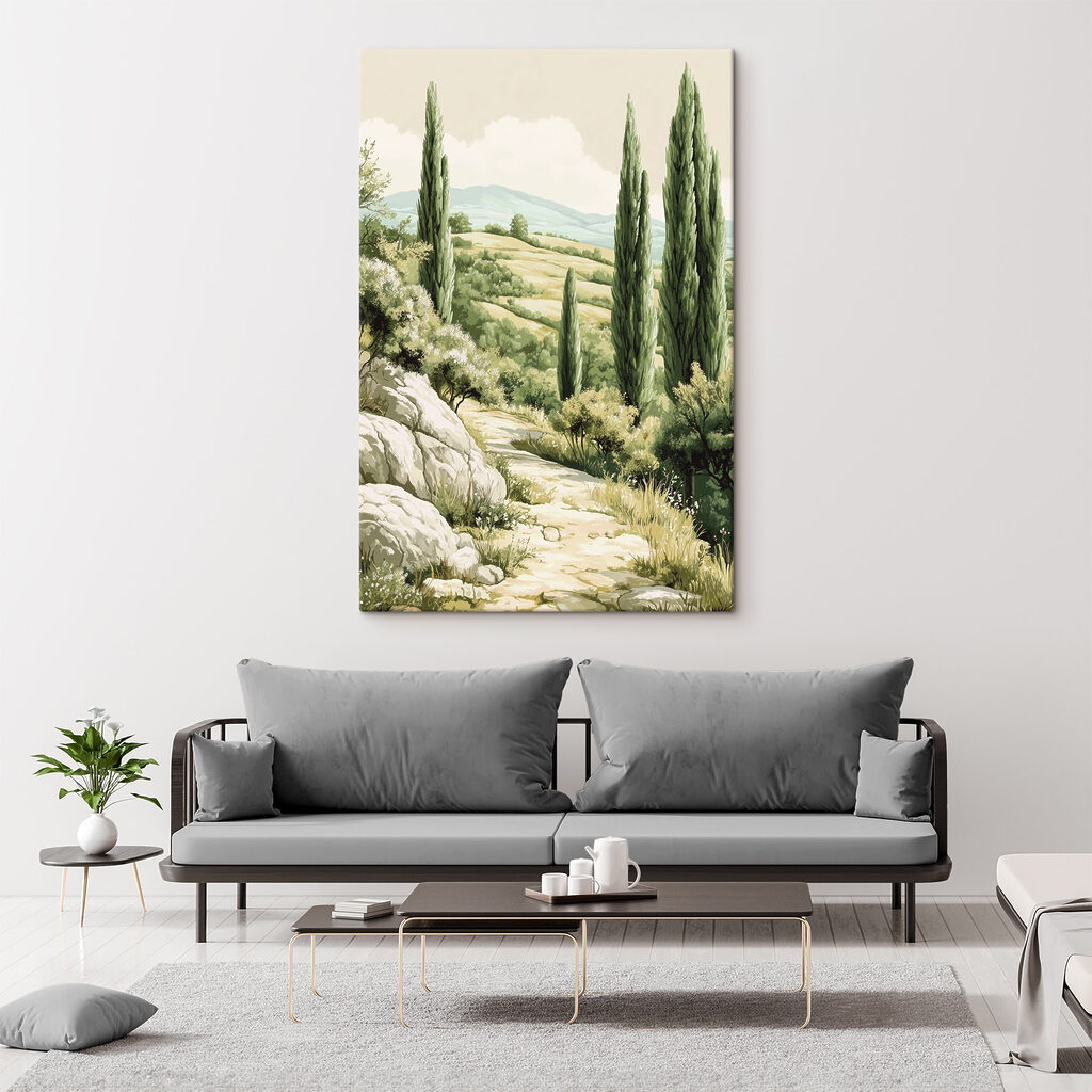 Caminho entre ciprestes — interior 2