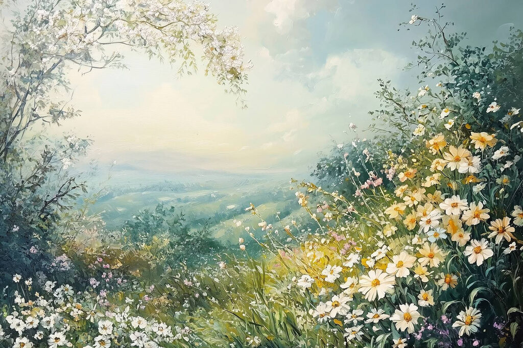 Abertura entre flores — design completo