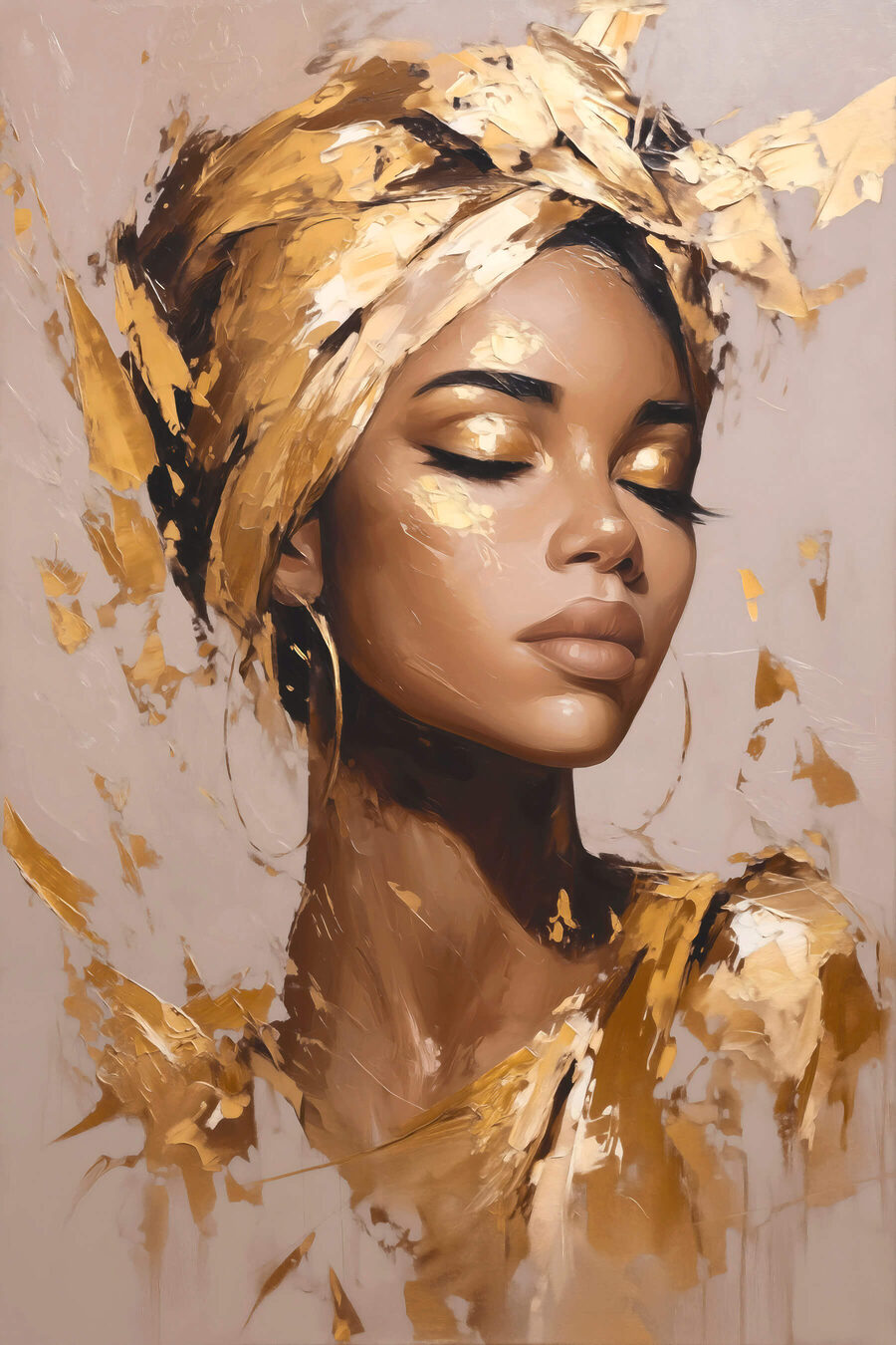 Lenço dourado sobre rosa — design completo