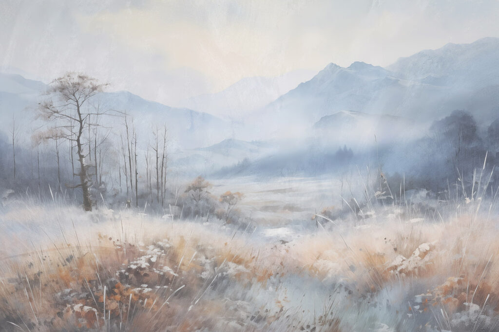 Prado na neblina — design completo