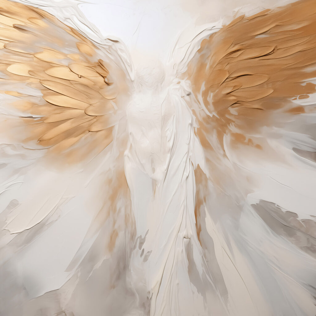 Asas de anjo douradas — design completo