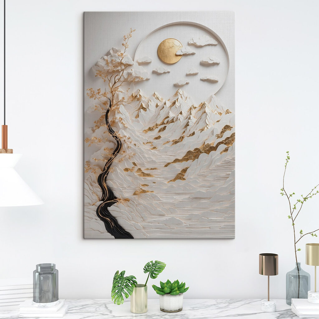 Lua dourada sobre colinas — interior 3