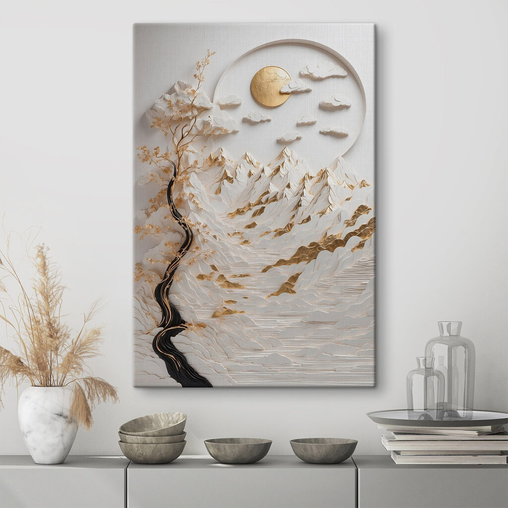 Lua dourada sobre colinas — interior 1