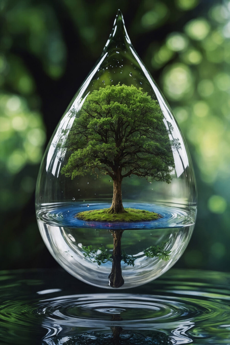 Árvore numa gota — design completo