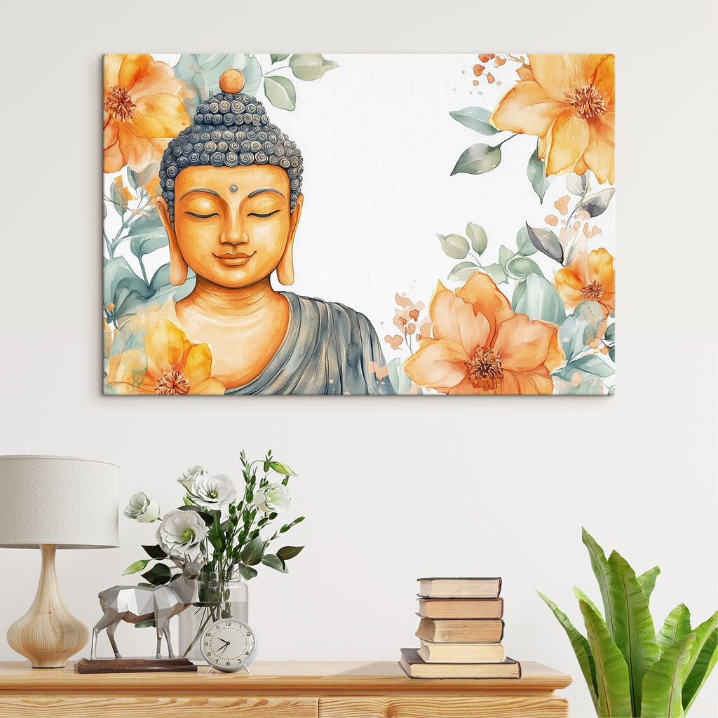 Rosto sereno com flores — interior 2