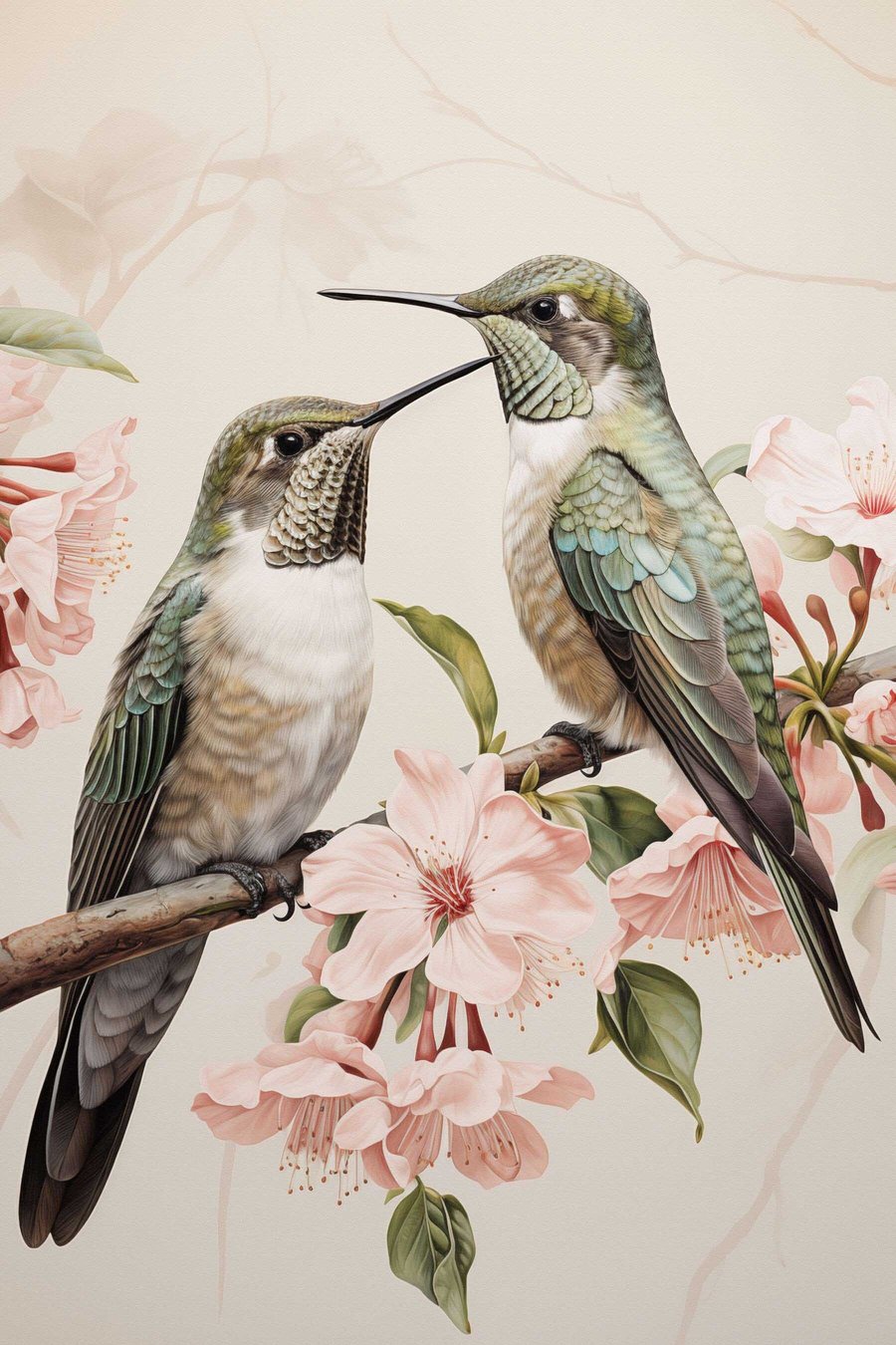 Aves num ramo — design completo