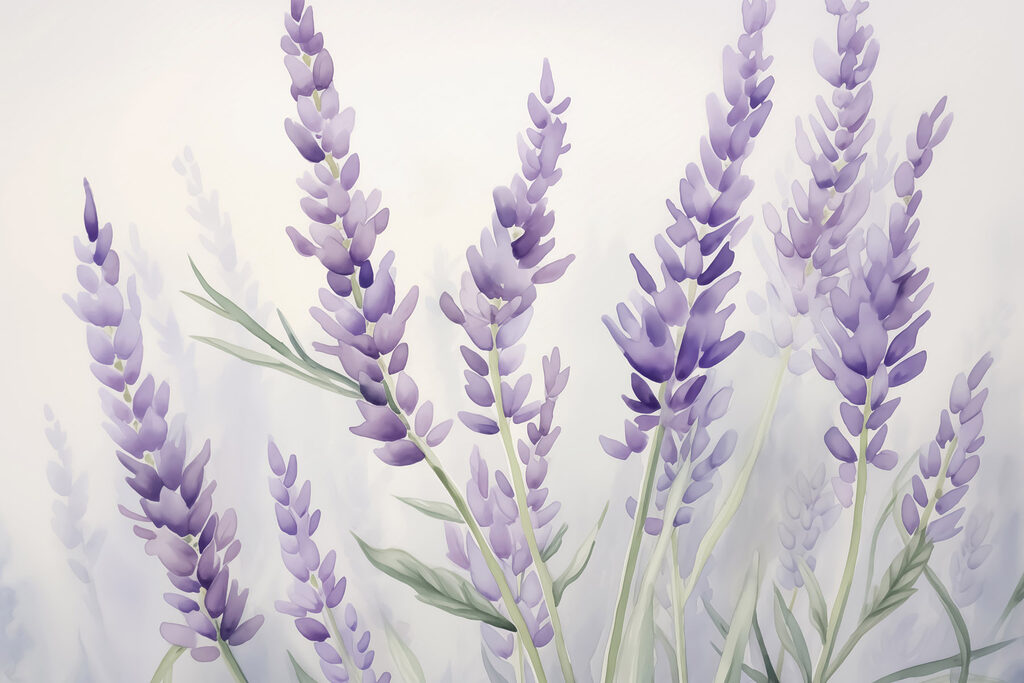 Alfazema em pinceladas suaves — design completo