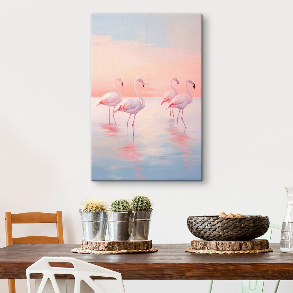 Flamingos ao entardecer — interior 1