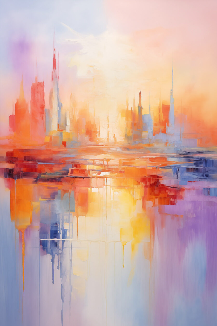 Cidade em tons pastel — design completo