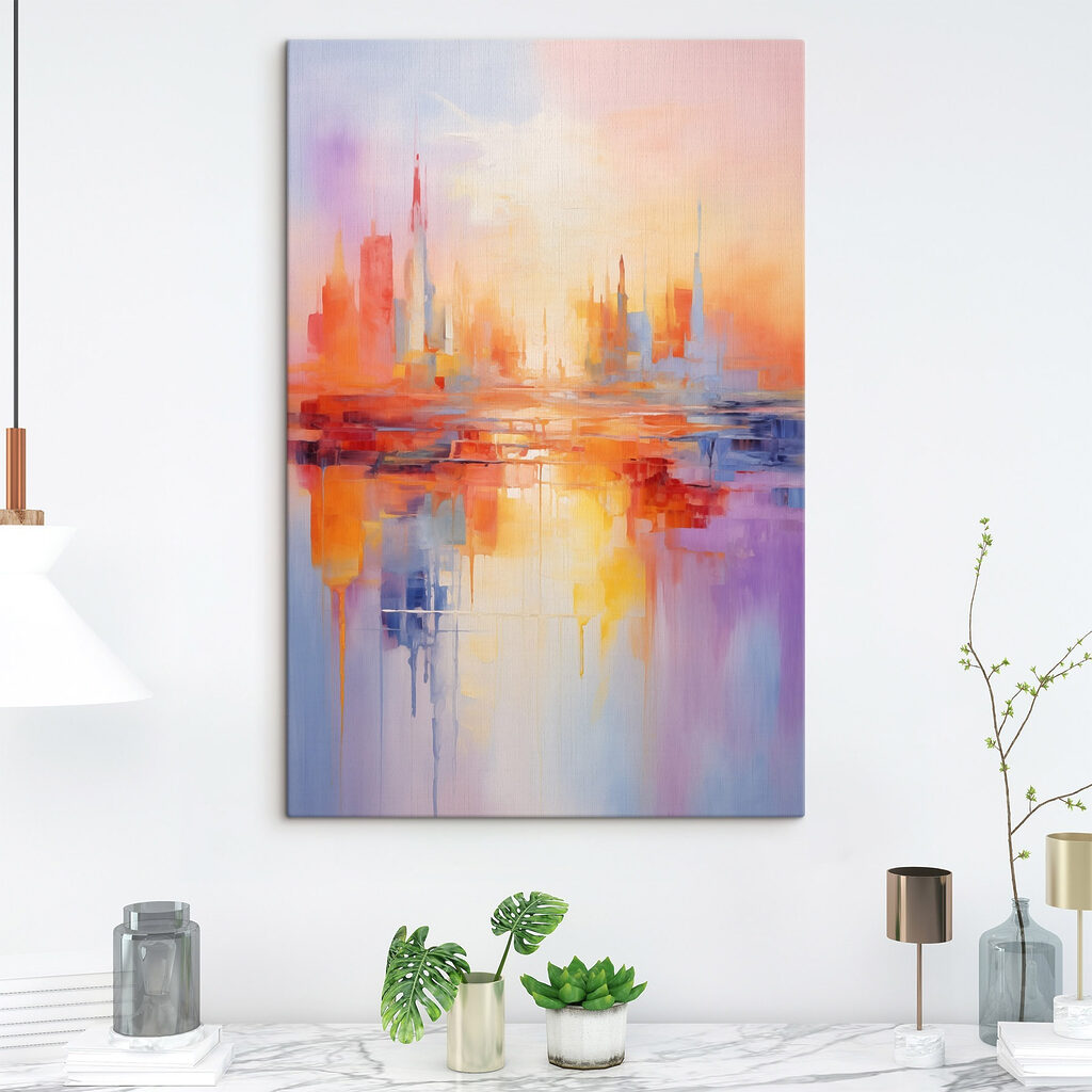 Cidade em tons pastel — interior 1