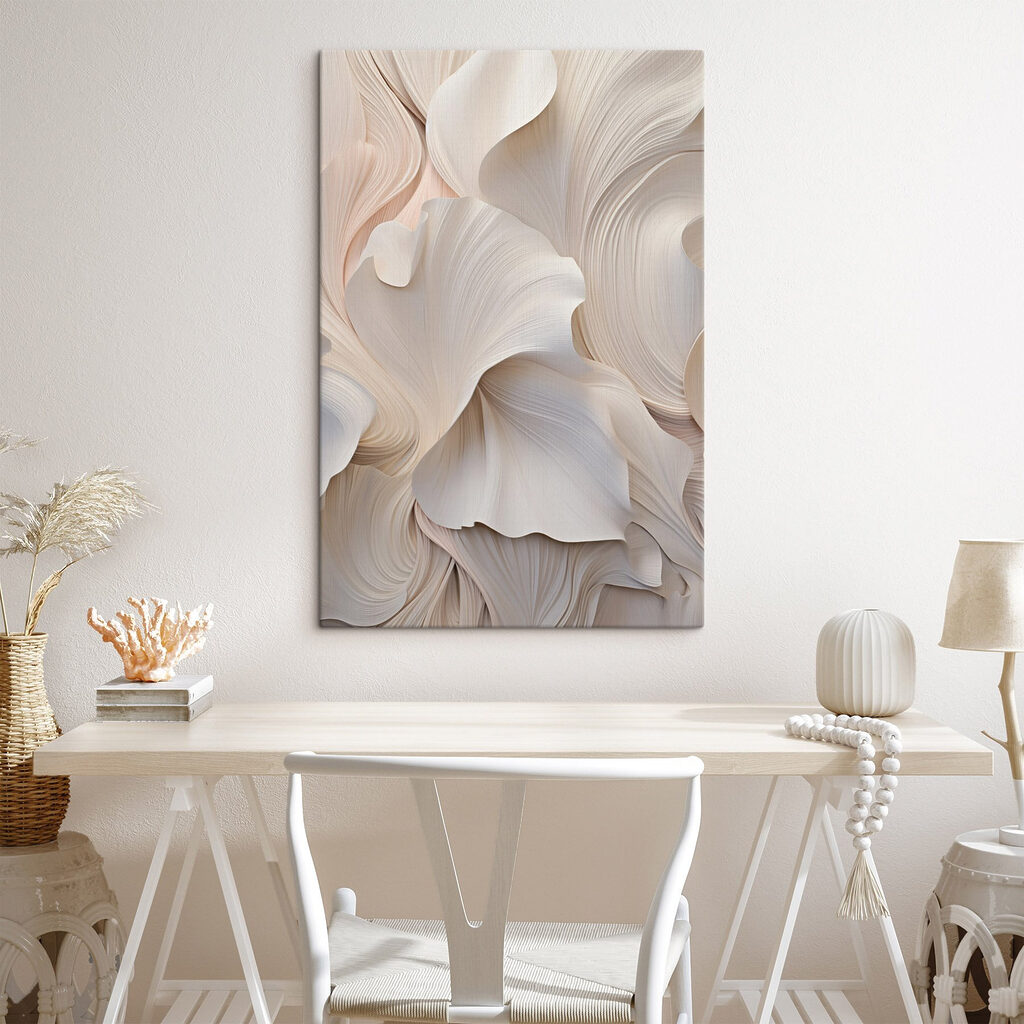 Formas curvas em creme num interior