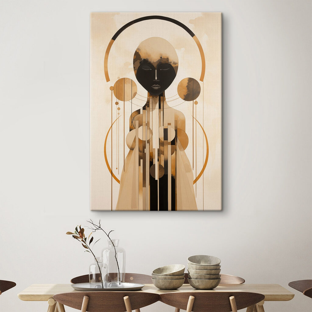 Figura dourada entre arcos — interior 1