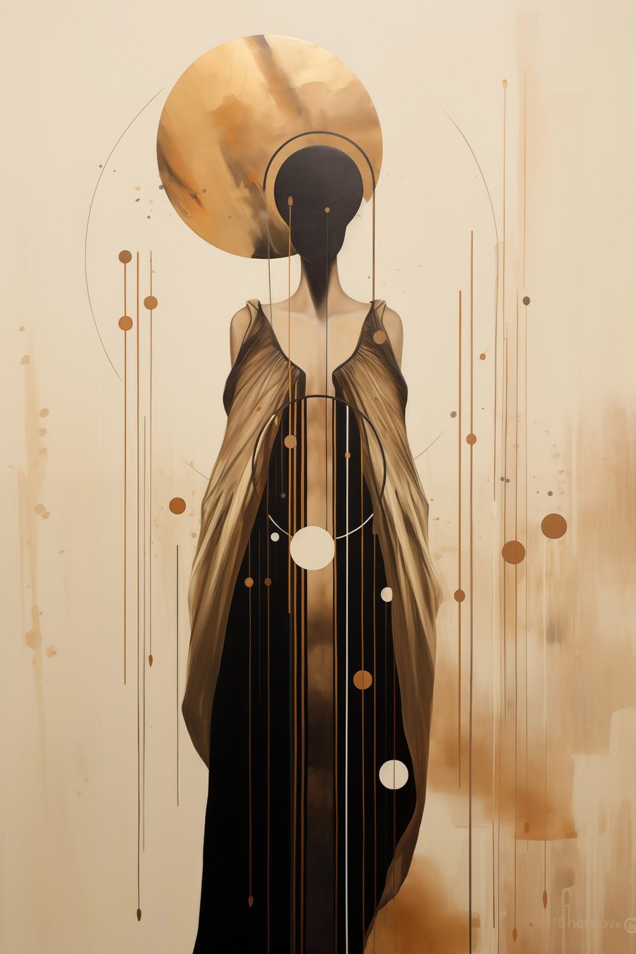 Mulher abstrata com ornamento — design completo