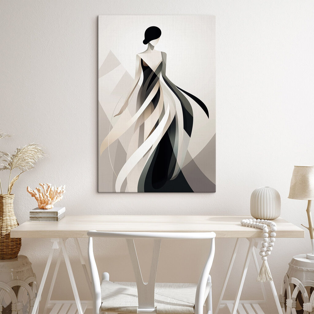 Vestido preto e branco — interior 1