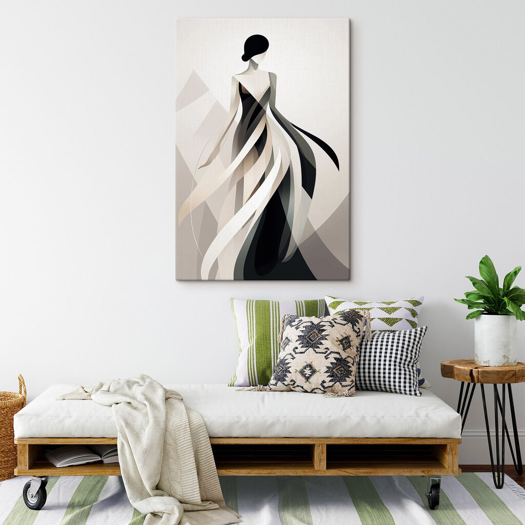 Vestido preto e branco — interior 2