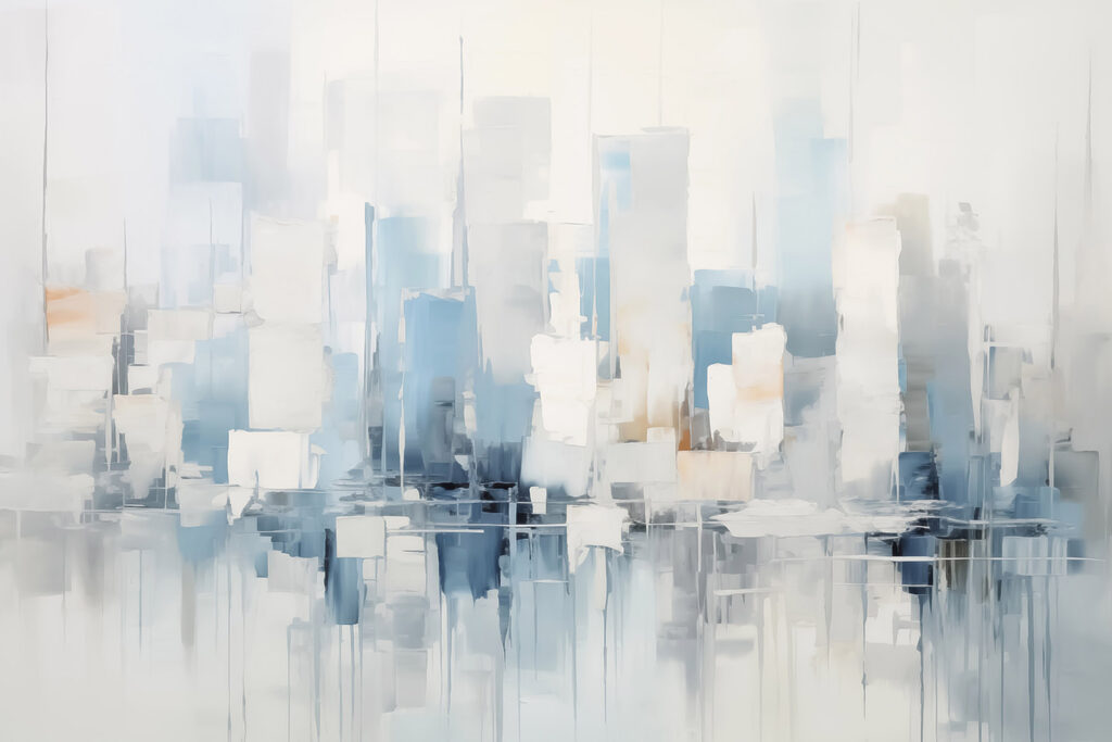 Cidade em reflexo azul-gelo — design completo