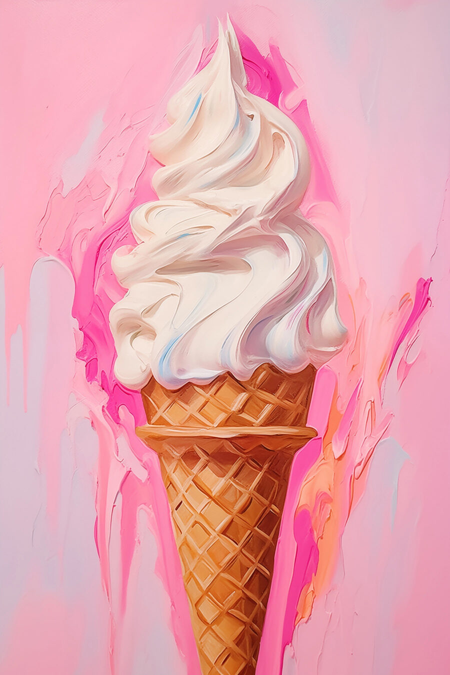 Gelado cremoso sobre rosa — design completo