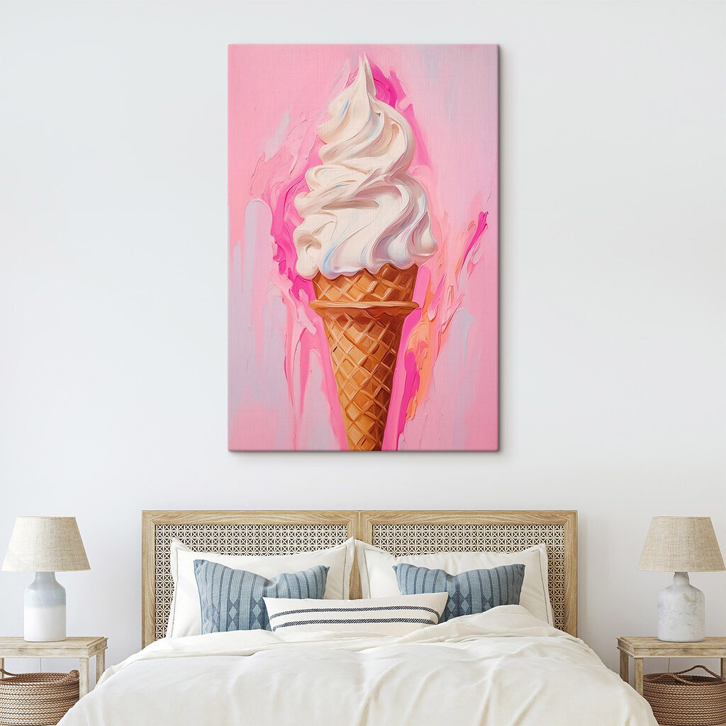 Gelado cremoso sobre rosa — interior 1