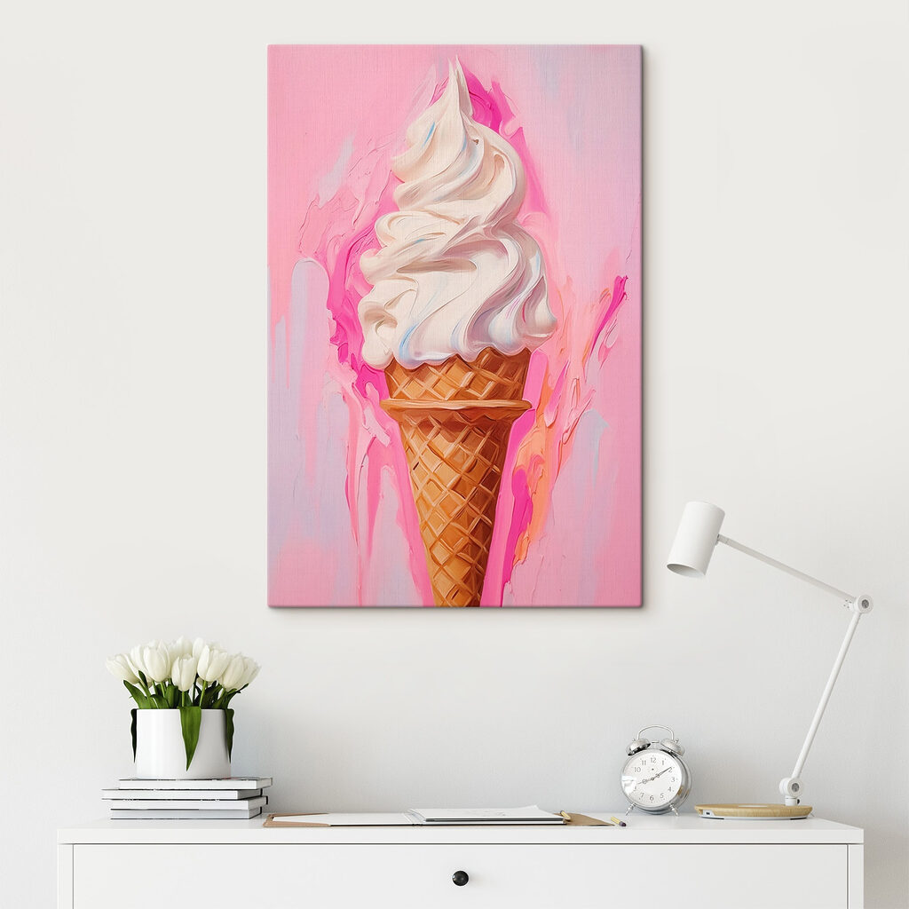 Gelado cremoso sobre rosa — interior 2