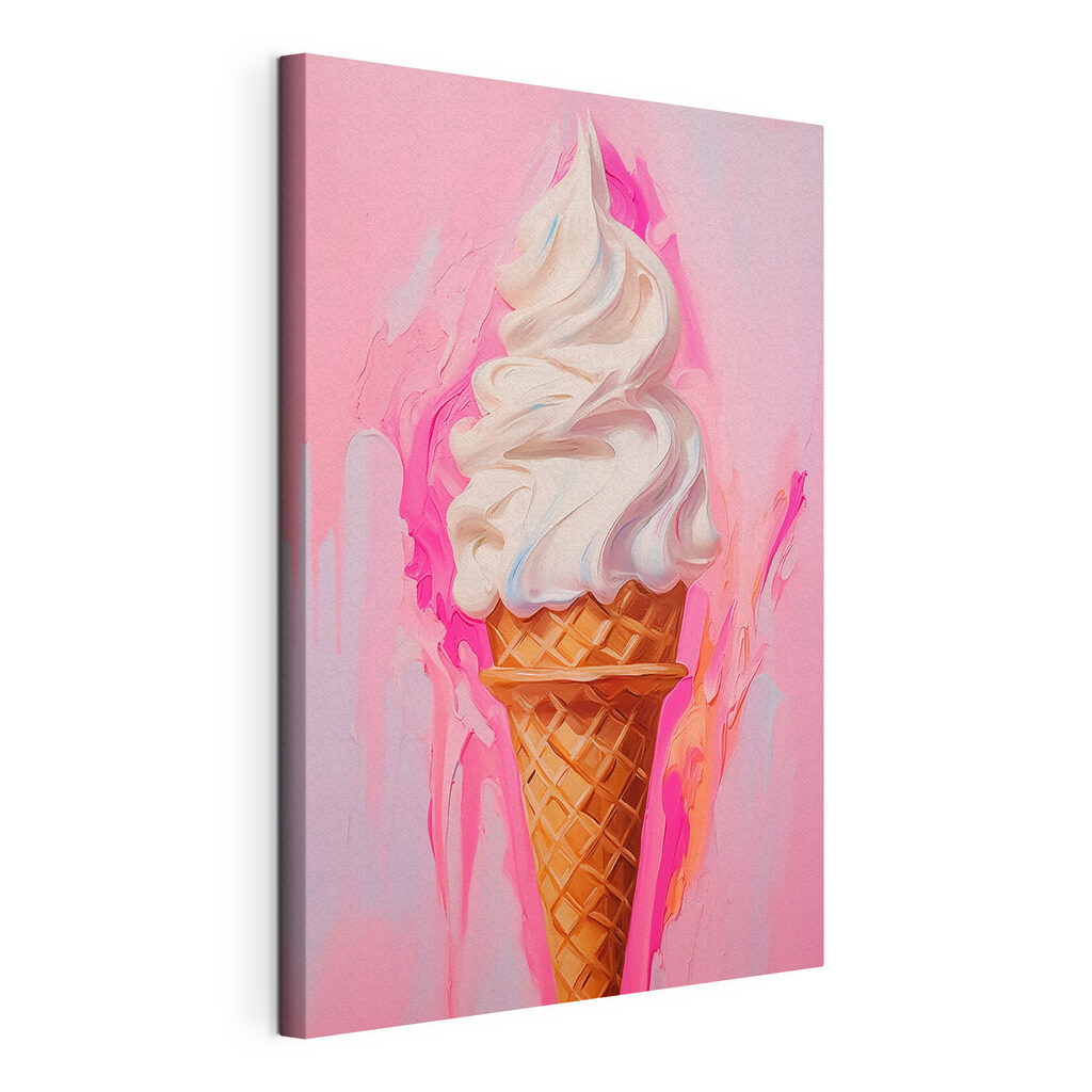 Gelado cremoso sobre rosa — vista do produto
