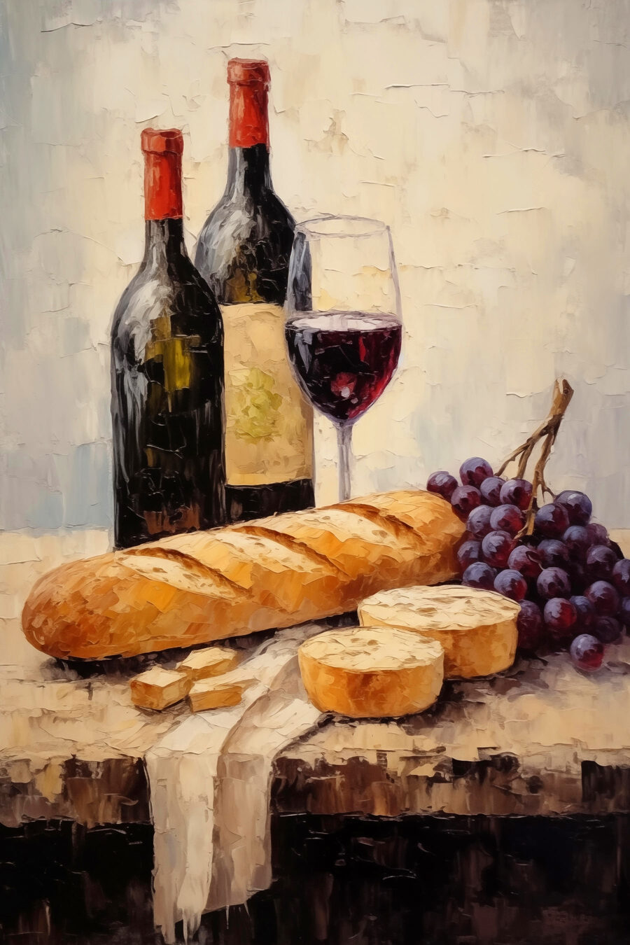 Vinho com baguete — design completo