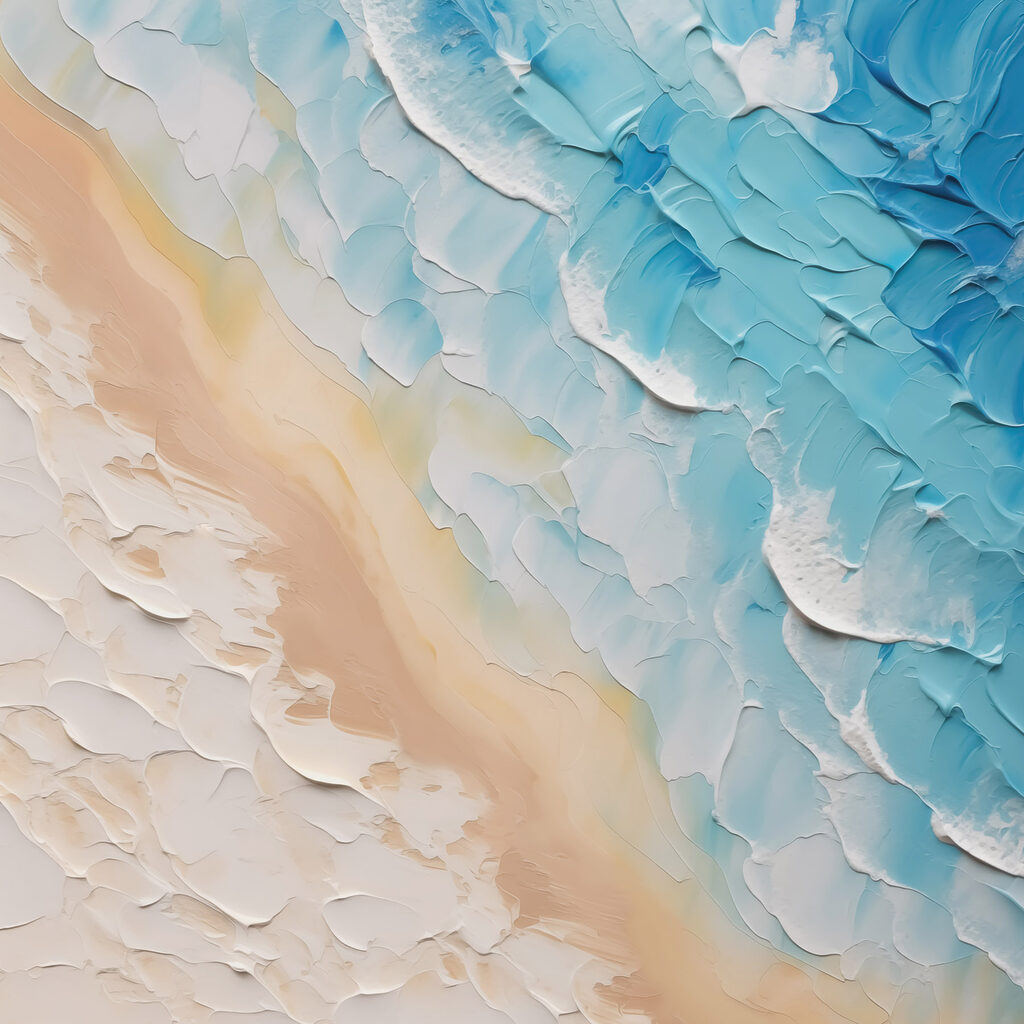 Ondas turquesa sobre areia — design completo