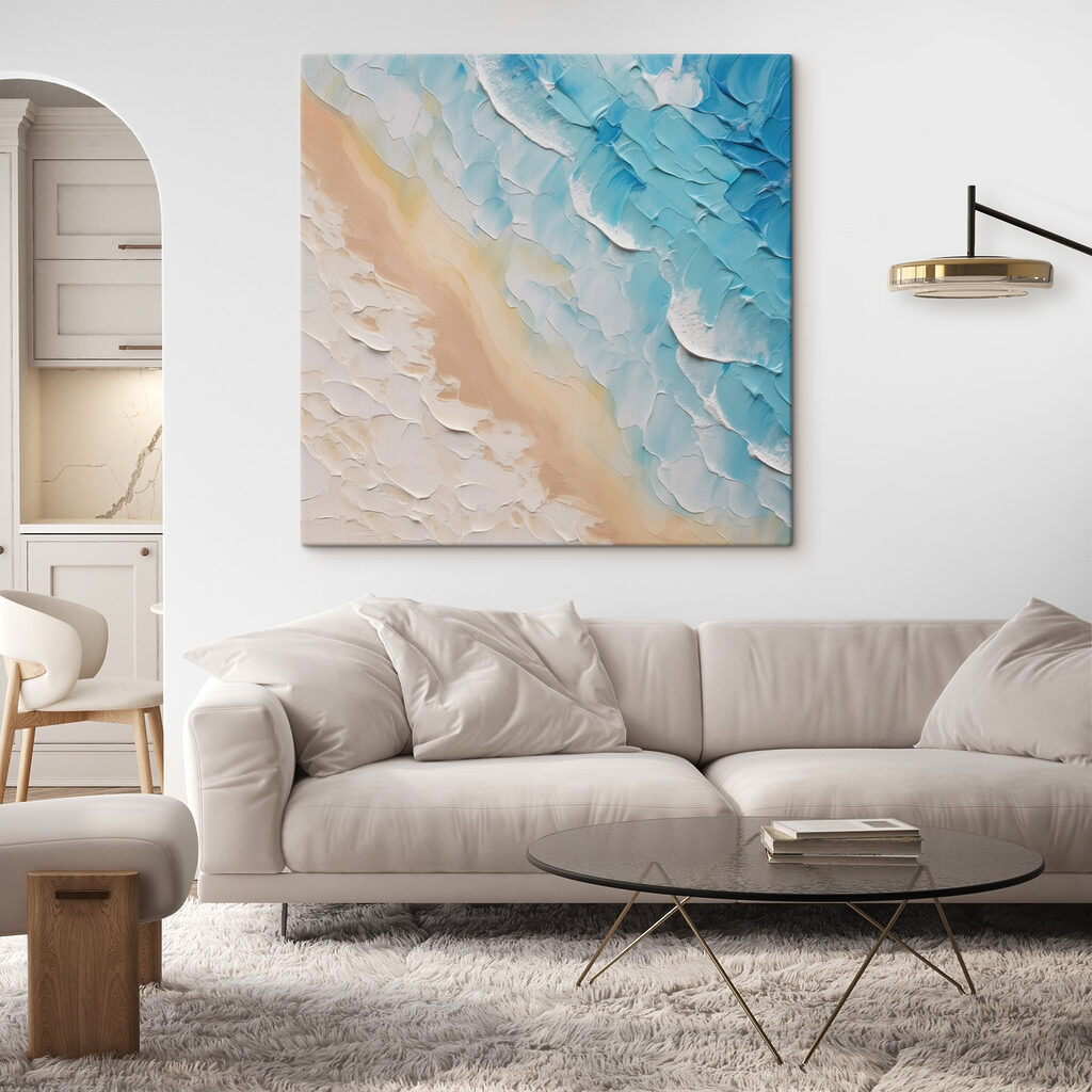 Ondas turquesa sobre areia — interior 2