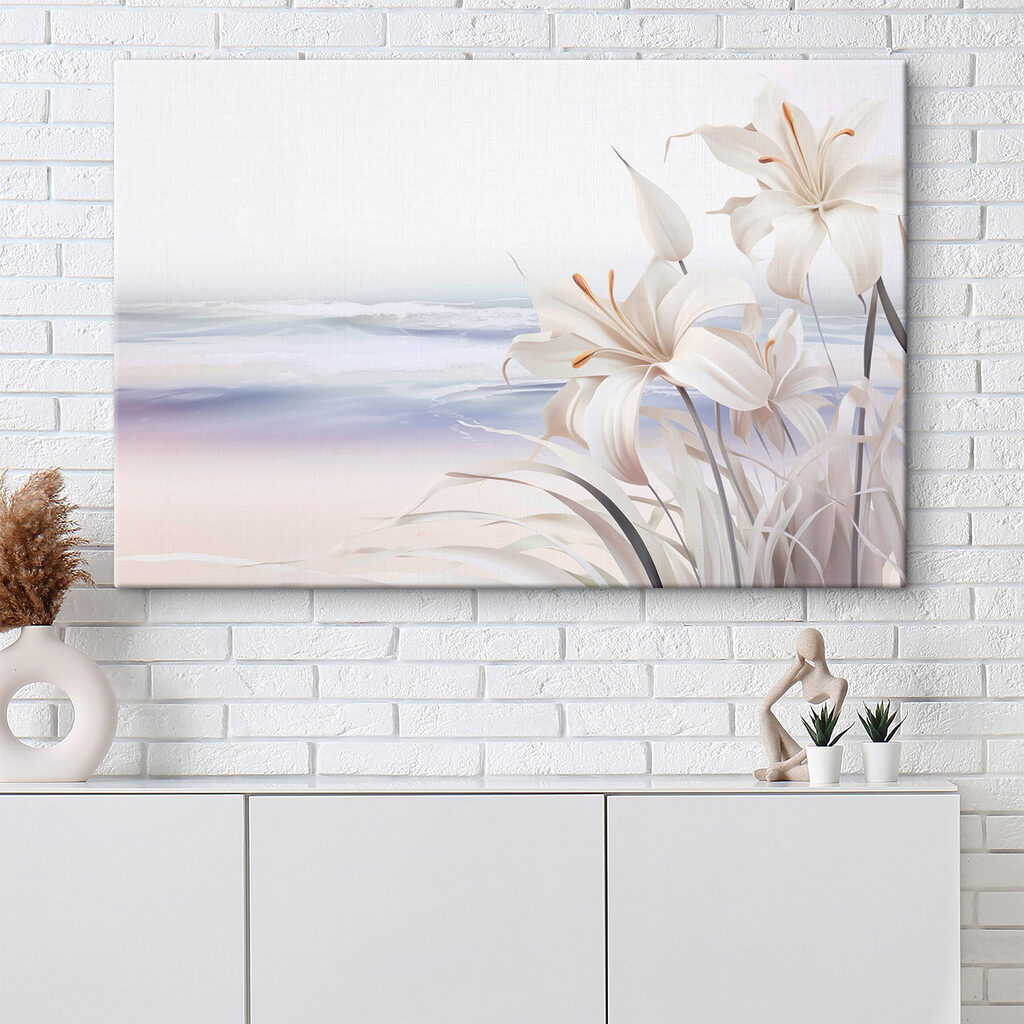 Lírios sobre costa lilás — interior 2
