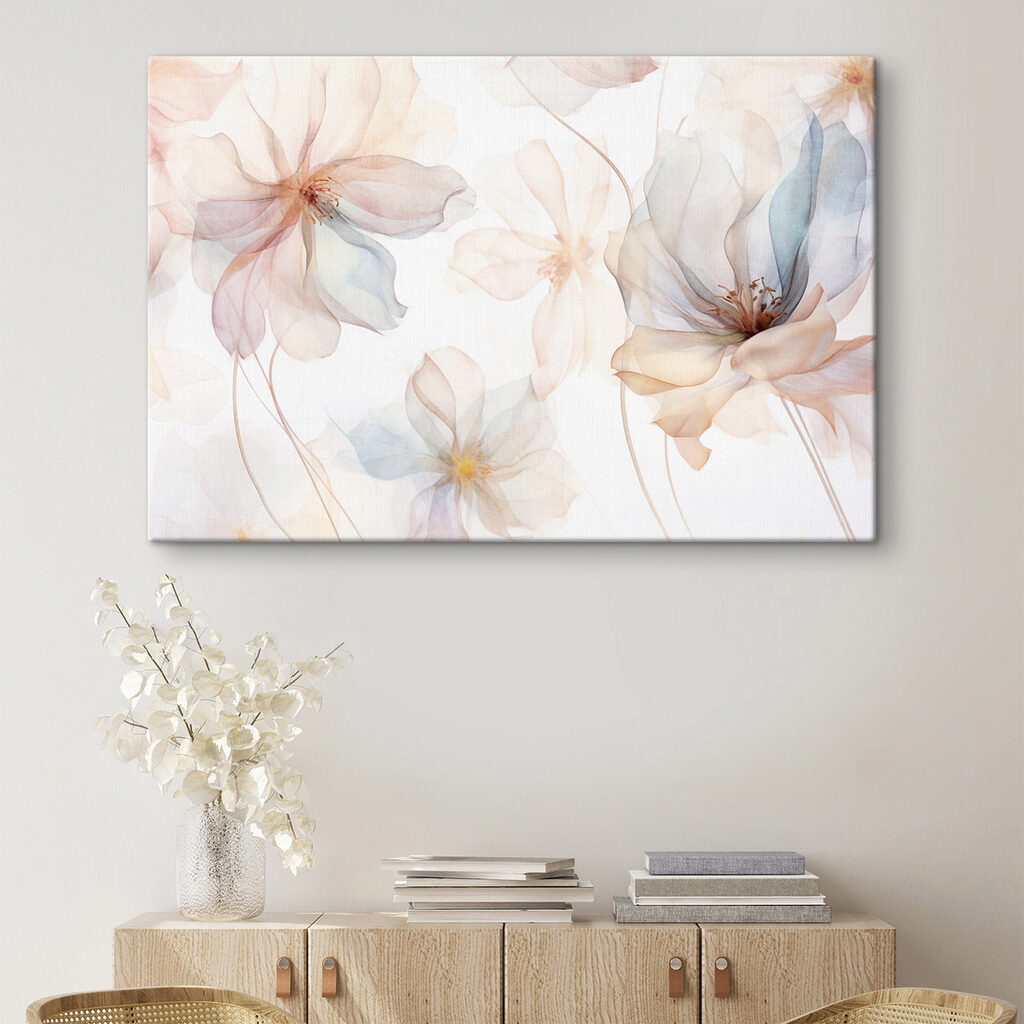 Flores em linhas pastel — interior 2