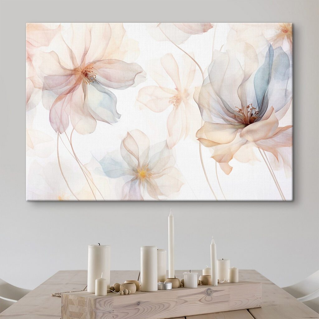 Flores em linhas pastel — interior 1