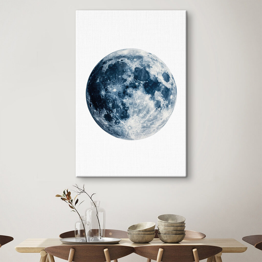 Lua cheia azul num interior