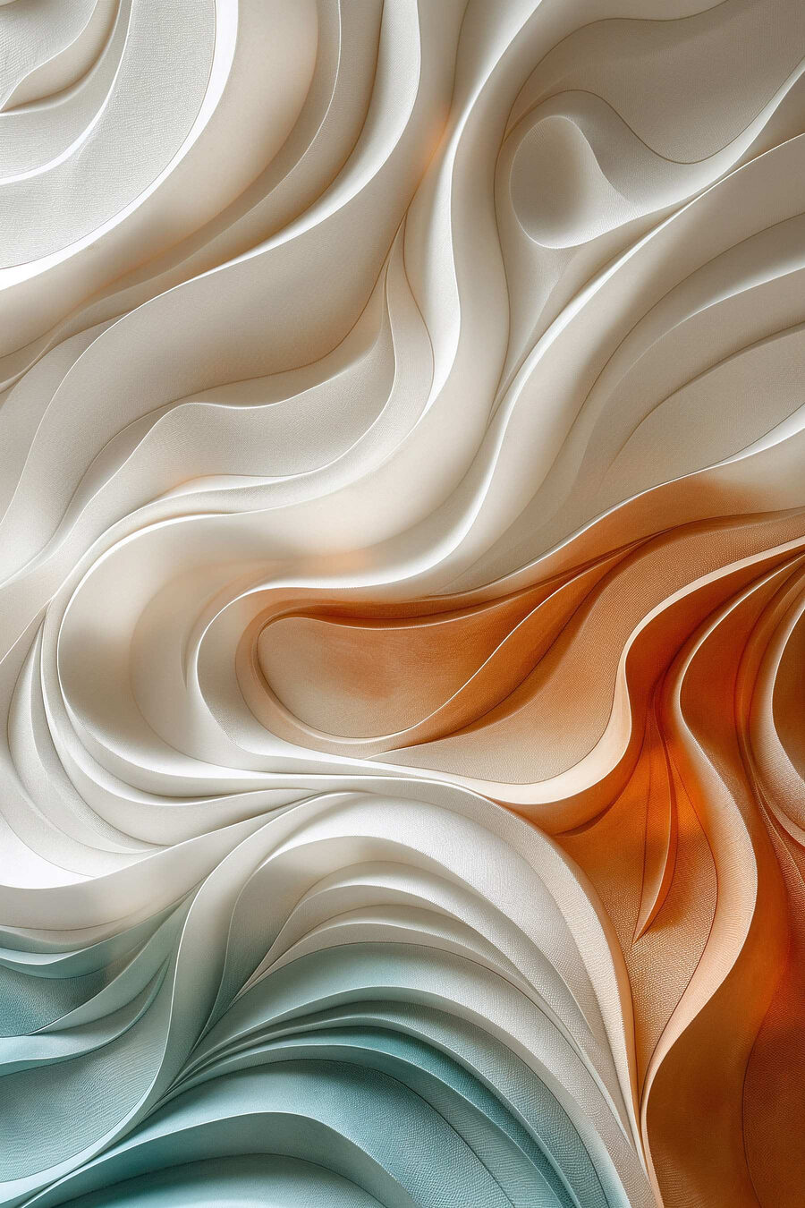 Ondas laranja e verde-mar — design completo