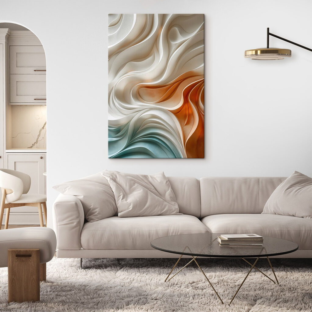 Ondas laranja e verde-mar — interior 2