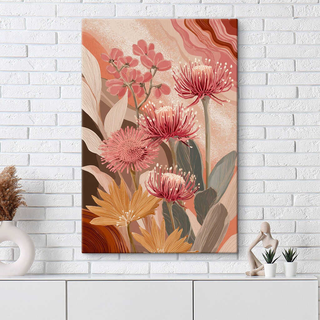 Floração rosa em contornos — interior 1