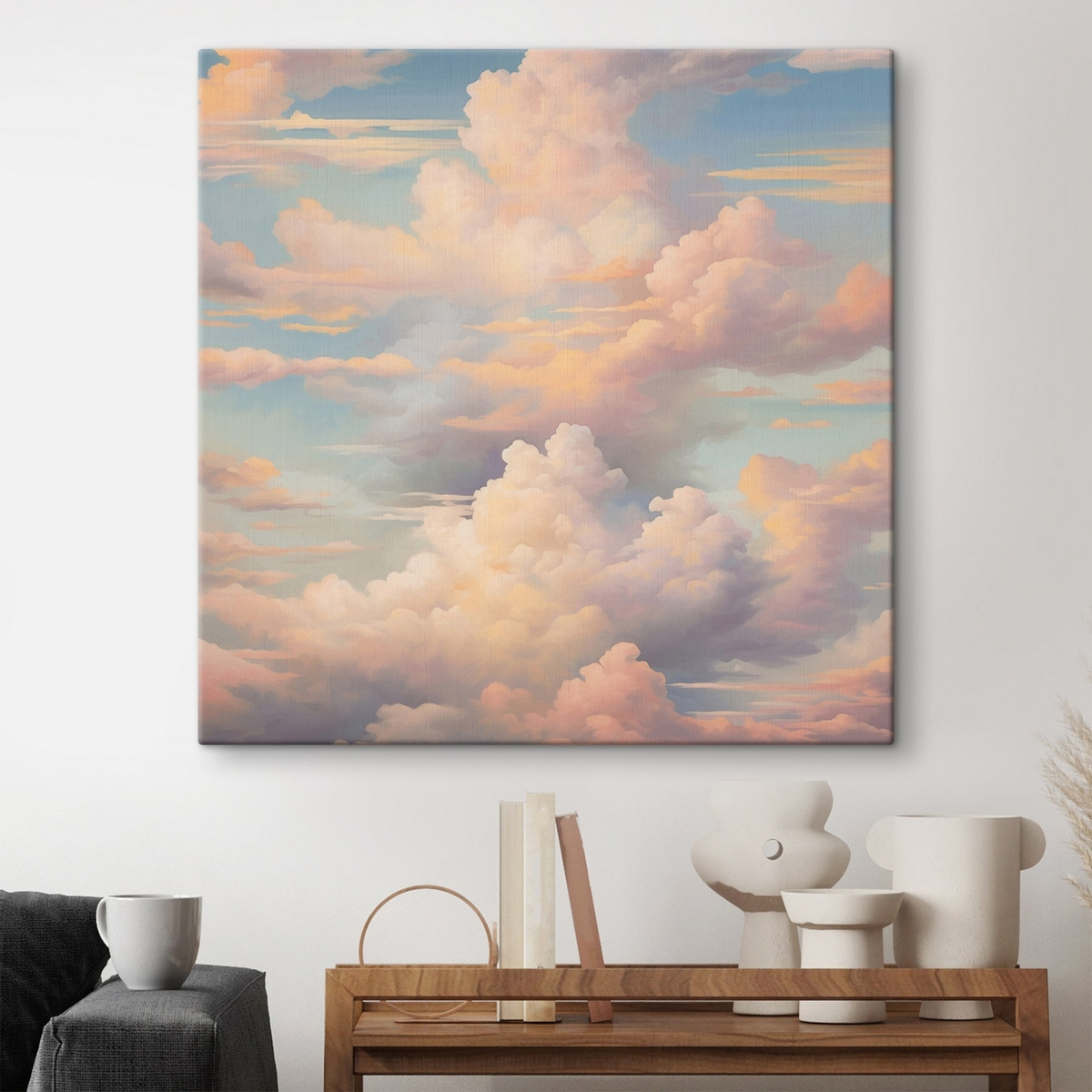 Céu com nuvens num interior
