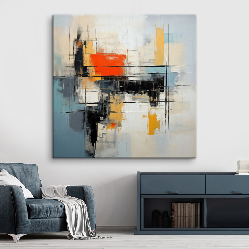 Bloco laranja sobre preto — interior 2
