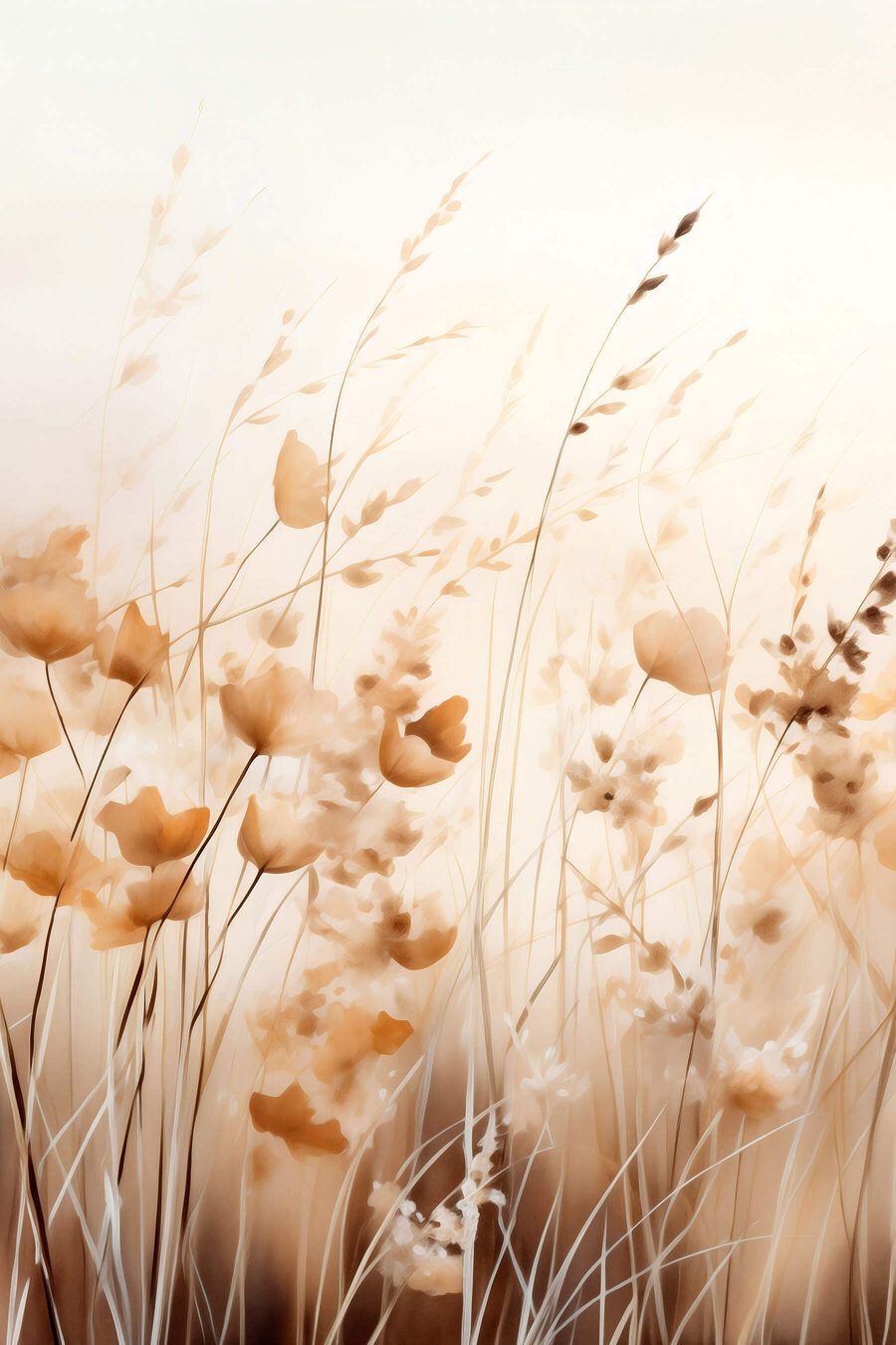Flores douradas em contraluz — design completo