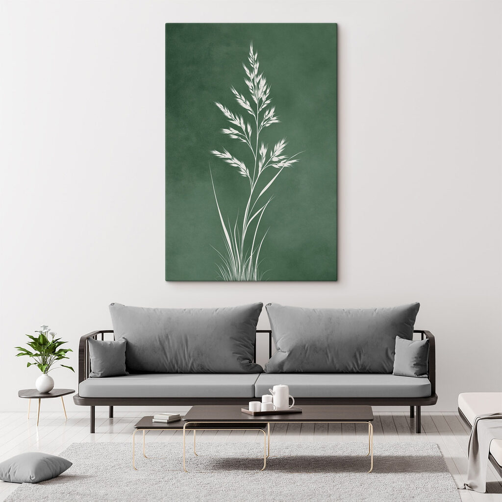 Pluma branca em verde-bosque — interior 2