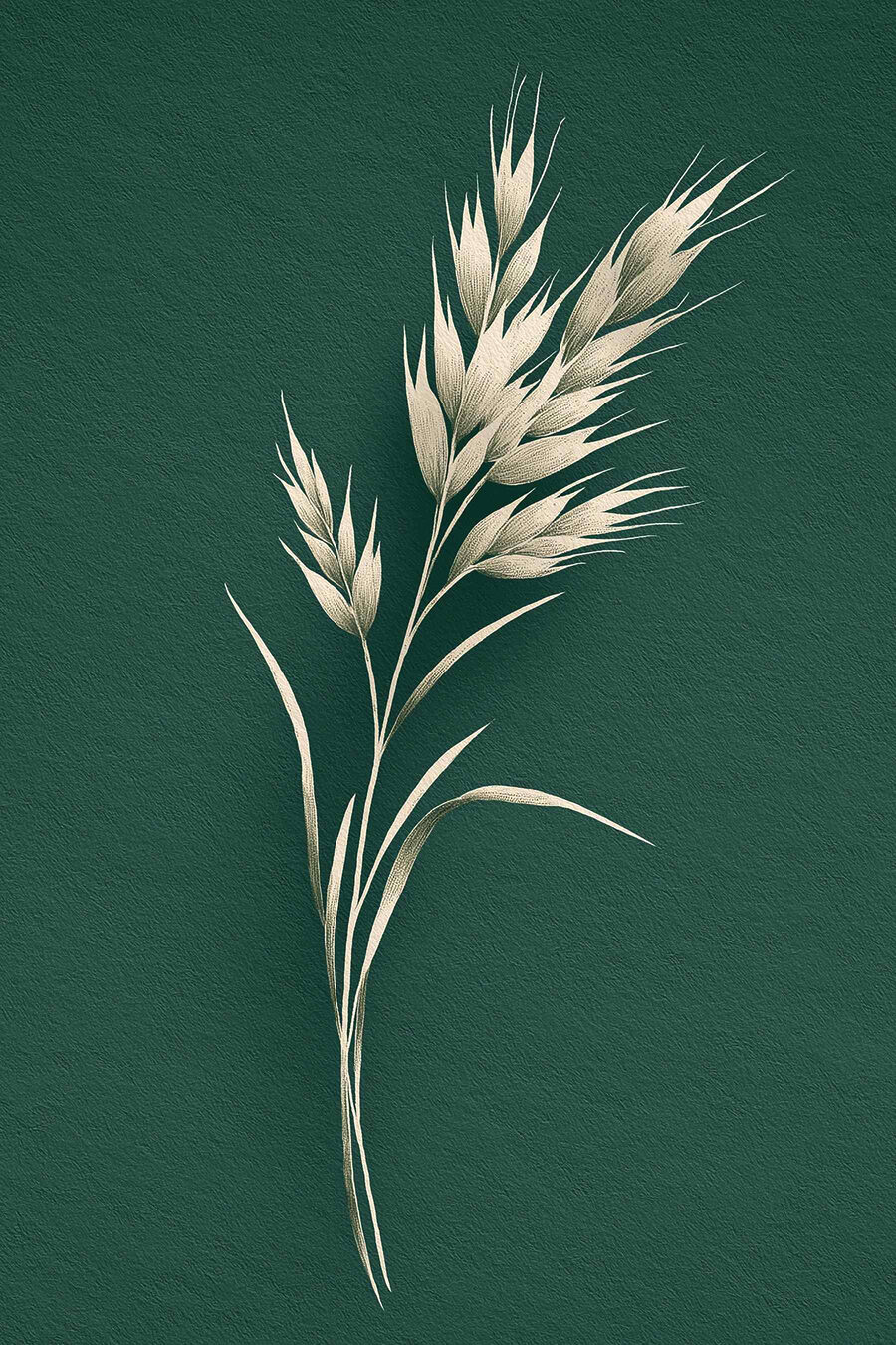 Ervas pálidas em verde-escuro — design completo