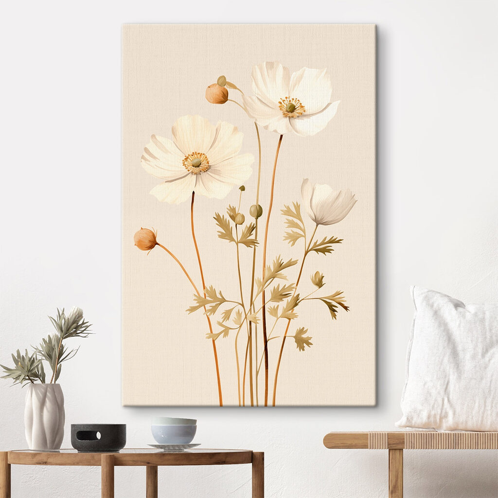 Flores creme com hastes — interior 2