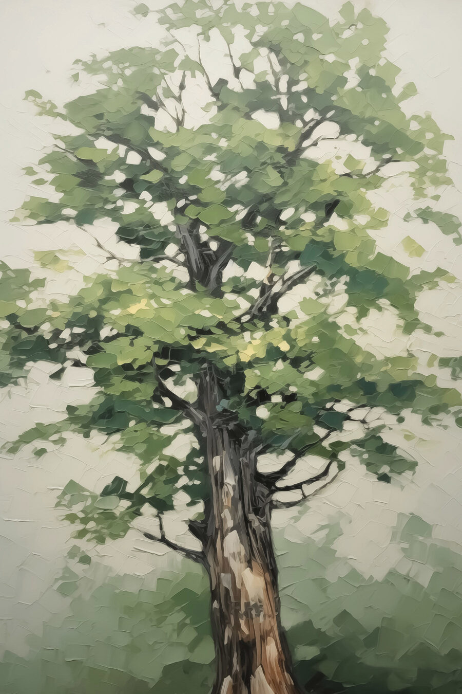 Árvore verde em pinceladas — design completo